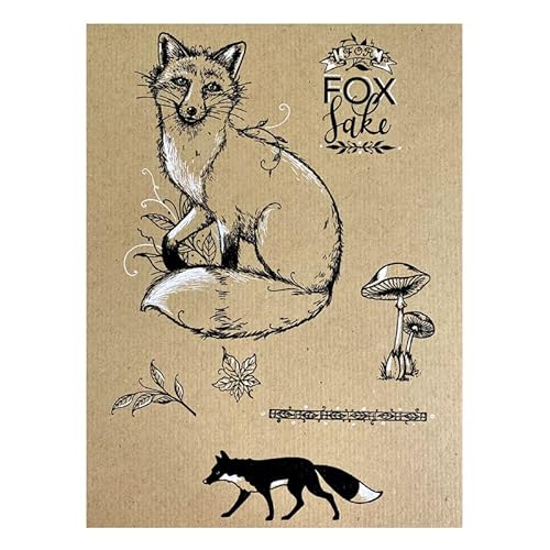 Foxes Stempel für Kartenherstellung DIY Scrapbooking Kunst Handwerk Tiere Klar Gummi Stempel Papier Basteln Pilz Transparent Silikon Siegel Stempel für Papier Basteln Kunst Handwerk Album Dekor von CYFUN DESIGN