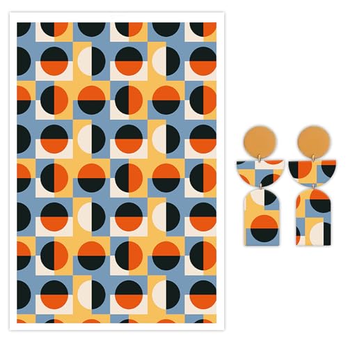 Geometrisches Figurenpapier für Polymerton, 10 Stück, Wassertransferblätter für Polymerton, buntes Kreis, quadratisches Ton, Transferpapier für Bastelarbeiten, Kunst, Schmuck, Ohrringe, Bastelbedarf Geometrisches Figurenpapier für Polymerton, 10 Stück, Wassertransferblätter für Polymerton, buntes Kreis, quadratisches Ton, Transferpapier für Bastelarbeiten, Kunst, Schmuck, Ohrringe, Bastelbedarf von CYFUN DESIGN
