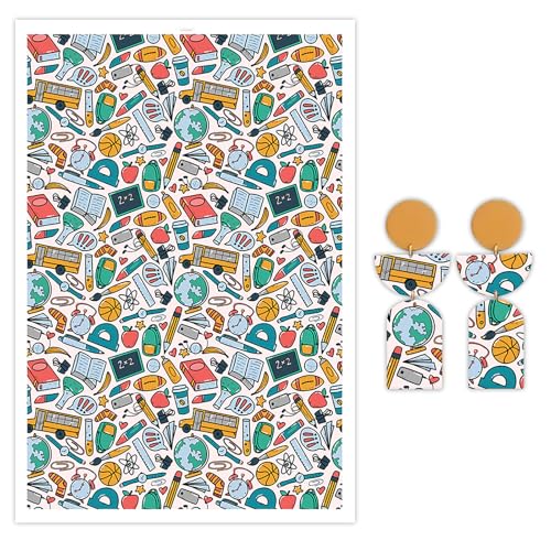 Lernzubehör, Transferpapier für Polymerton, 10 Stück, Wassertransferblätter für Polymerton, Ton-Transferpapier für Bastelarbeiten, Kunst, Schmuck, Ohrringe, Anhänger, Bastelbedarf, 14 x 8 cm Lernzubehör, Transferpapier für Polymerton, 10 Stück, Wassertransferblätter für Polymerton, Ton-Transferpapier für Bastelarbeiten, Kunst, Schmuck, Ohrringe, Anhänger, Bastelbedarf, 14 x 8 cm von CYFUN DESIGN