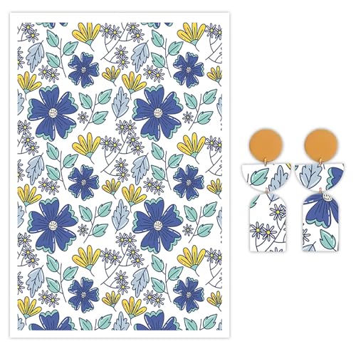 Little Daisy Transferpapier für Polymerton, 10 Stück Wassertransferblätter für Polymerton, schönes florales Polymer-Ton-Transferpapier für Bastelarbeiten, Kunst, Schmuck, Ohrringe, Halsketten, Dekor Little Daisy Transferpapier für Polymerton, 10 Stück Wassertransferblätter für Polymerton, schönes florales Polymer-Ton-Transferpapier für Bastelarbeiten, Kunst, Schmuck, Ohrringe, Halsketten, Dekor von CYFUN DESIGN