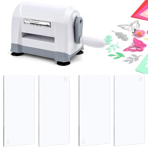 Manuelle Mini-Stanzmaschine, tragbare Stanz- und Prägemaschine für Kartenherstellung, Scrapbooking, Papierbasteln, Mini-Stanzmaschine, funktioniert mit Stanzformen und Ordnern, die 7,6 cm breit oder von CYFUN DESIGN