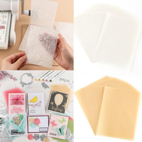 Pergamentpapier, 60 Blatt, 10,8 x 14 cm, durchscheinend, 100 g/m², bedruckbares Transparentpapier für Einladungen, Skizzieren, Karten-Overlays, Umschläge für Hochzeitsempfang, Umschläge und Pergamentpapier, 60 Blatt, 10,8 x 14 cm, durchscheinend, 100 g/m², bedruckbares Transparentpapier für Einladungen, Skizzieren, Karten-Overlays, Umschläge für Hochzeitsempfang, Umschläge und von CYFUN DESIGN