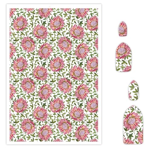 Protea Transferpapier für Polymerton, 10 Stück Wassertransferblätter für Polymerton, exquisites florales Polymer-Ton-Transferpapier für Bastelarbeiten, Kunst, Schmuck, Ohrringe, Halsketten, Anhänger Protea Transferpapier für Polymerton, 10 Stück Wassertransferblätter für Polymerton, exquisites florales Polymer-Ton-Transferpapier für Bastelarbeiten, Kunst, Schmuck, Ohrringe, Halsketten, Anhänger von CYFUN DESIGN