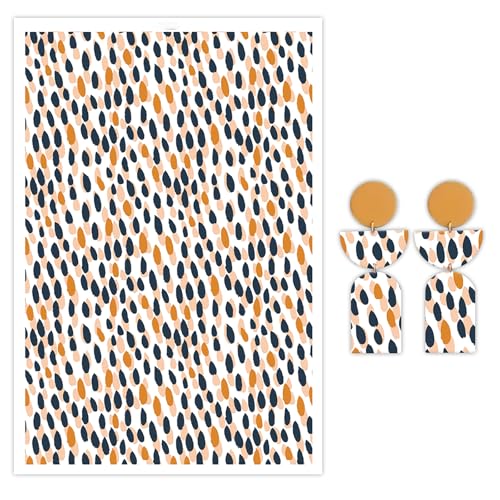 Regentropfen-Transferpapier für Polymerton, 10 Stück Wassertransferblätter für Polymerton, niedliche Regentropfen, Ton-Transferpapier für Bastelarbeiten, Kunst, Schmuck, Ohrringe, Anhänger Regentropfen-Transferpapier für Polymerton, 10 Stück Wassertransferblätter für Polymerton, niedliche Regentropfen, Ton-Transferpapier für Bastelarbeiten, Kunst, Schmuck, Ohrringe, Anhänger von CYFUN DESIGN
