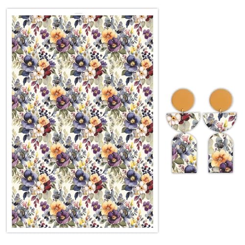Schönes Transferpapier für Polymerton, 10 Stück, Wassertransferblätter für Polymerton, Blumen, Polymer-Ton, Transferpapier für Bastelarbeiten, Kunst, Schmuck, Ohrringe, Halsketten, Anhänger Schönes Transferpapier für Polymerton, 10 Stück, Wassertransferblätter für Polymerton, Blumen, Polymer-Ton, Transferpapier für Bastelarbeiten, Kunst, Schmuck, Ohrringe, Halsketten, Anhänger von CYFUN DESIGN