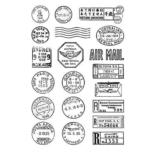 Stempel für verschiedene Stadtgedenken, Luftpoststempel für Kartengestaltung, Scrapbooking New York Sydney Tokio Paris Luftpoststempel transparenter Gummidichtung Stempel für Papierbasteln Handarbeit von CYFUN DESIGN