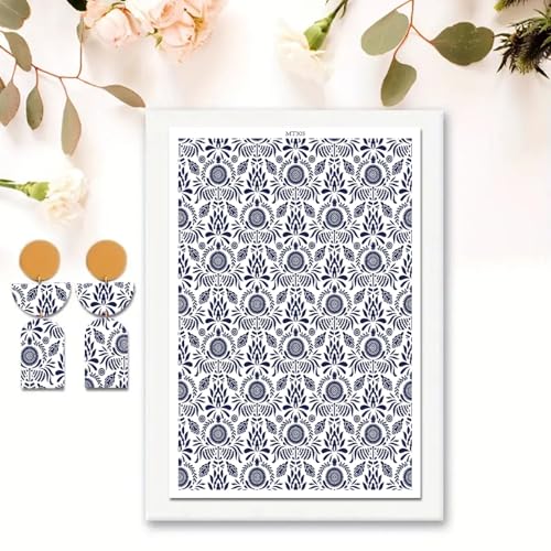 Transferpapier für Bastelarbeiten, schöne Blumen, Wasser-Polymer-Ton, Transferpapier für Modelliermasse, Schmuck, Ohrringe, 10 Stück Transferpapier für Bastelarbeiten, schöne Blumen, Wasser-Polymer-Ton, Transferpapier für Modelliermasse, Schmuck, Ohrringe, 10 Stück von CYFUN DESIGN