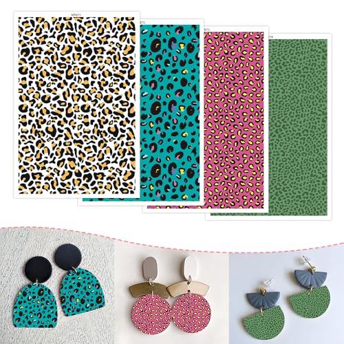 Transferpapier für Ohrringe, Schmuck, Leopardenmuster, Hintergrund mit Leopardenmuster, wasserlösliches Transferpapier, Polymer-Ton für selbstgemachte Ton-Ohrringe, Schmuckherstellung, 20 Stück Transferpapier für Ohrringe, Schmuck, Leopardenmuster, Hintergrund mit Leopardenmuster, wasserlösliches Transferpapier, Polymer-Ton für selbstgemachte Ton-Ohrringe, Schmuckherstellung, 20 Stück von CYFUN DESIGN