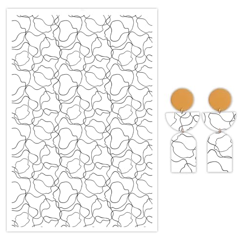 Transferpapier mit abstrakten Linien für Polymerton, 10 Stück, Wassertransferblätter für Polymerton, unregelmäßige Linien, Ton-Transferpapier für Bastelarbeiten, Kunst, Schmuck, Ohrringe, Bastelbedarf Transferpapier mit abstrakten Linien für Polymerton, 10 Stück, Wassertransferblätter für Polymerton, unregelmäßige Linien, Ton-Transferpapier für Bastelarbeiten, Kunst, Schmuck, Ohrringe, Bastelbedarf von CYFUN DESIGN