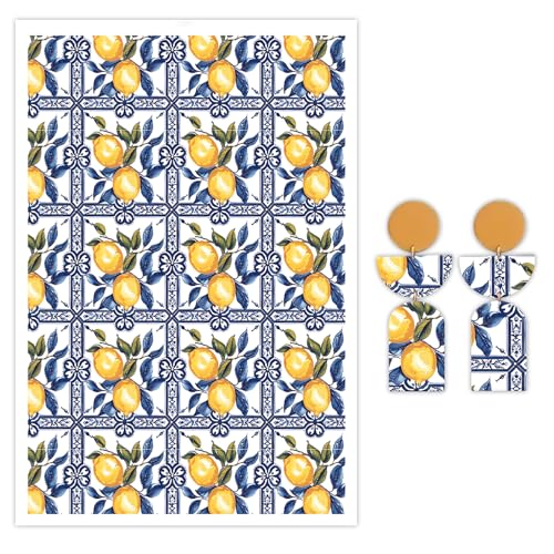 Zitronen-Transferpapier für Polymerton, 10 Stück, Wassertransferblätter für Polymerton, Blumenfrüchte, Polymer-Ton, Transferpapier für DIY, Kunst, Schmuck, Ohrringe, Halsketten, Anhänger, Dekoration Zitronen-Transferpapier für Polymerton, 10 Stück, Wassertransferblätter für Polymerton, Blumenfrüchte, Polymer-Ton, Transferpapier für DIY, Kunst, Schmuck, Ohrringe, Halsketten, Anhänger, Dekoration von CYFUN DESIGN