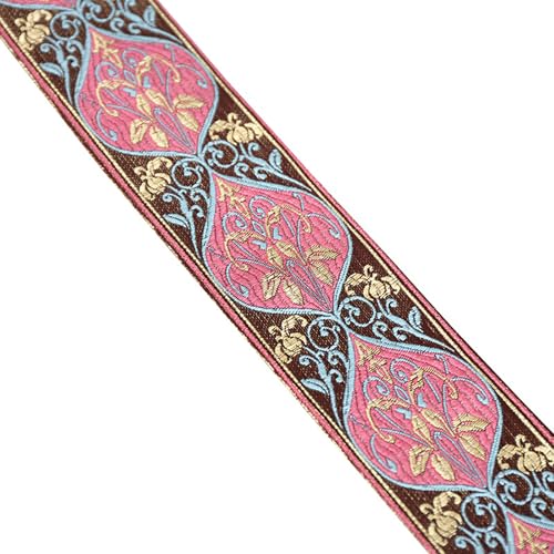 CYILPR 1 09 Yard Stoffband Vintage Blumen Stickerei Gewebtes Band Stoffbesatz Fransen Zum Nähen Basteln von CYILPR