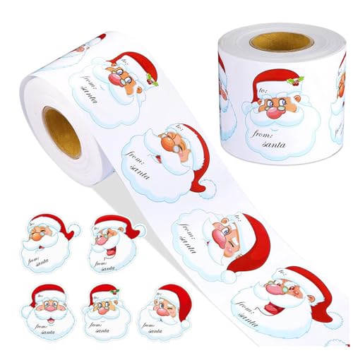 CYILPR 600 Stück Weihnachts-Geschenketiketten, 7,1 cm, selbstklebend, für Umschläge, Schachteln, Karten, Süßigkeitentüten von CYILPR