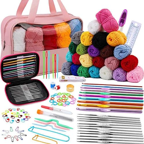 CYILPR Häkelnadeln, Zubehör, Werkzeuge für Erwachsene, Häkelnadel-Set, Häkelsets für Kinder, Anfänger, Strickwerkzeug-Sets mit Etui von CYILPR