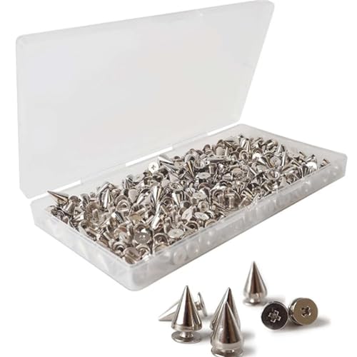 CYILPR Kegelspikes, Nieten, 9,5 x 7 mm, Metallnieten und Spikes für handgefertigte Lederwaren, Gürtel, Taschen, Taschen, Kleidung, Jacken, 200 Stück von CYILPR