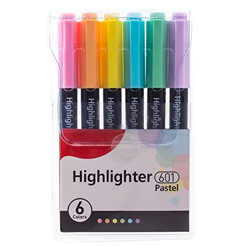 CYILPR Marker, Textmarker, 6 Stück/Packung, tragbar, bunt, Marker, Stifte, Set, Keilspitze, Marker, Kinder, Erwachsene, Malzubehör von CYILPR