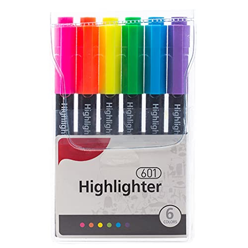 CYILPR Marker, Textmarker, 6 Stück/Packung, tragbar, bunt, Marker, Stifte, Set, Keilspitze, Marker, Kinder, Erwachsene, Malzubehör von CYILPR