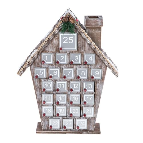 CYILPR Weihnachts Countdowns Adventskalender Aus Holz Einzigartiger Weihnachts Adventskalender Aus Holzhäusern Mit Tannenzapfen Und Nadel von CYILPR