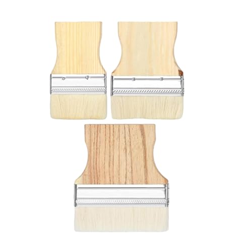 Multifunktionales Flachpinsel-Set, 3-teilig, Holzgriff, Mehrzweck-Pinsel-Set für Künstler und Dekorateure von CYILPR