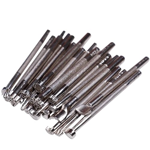 CYLSDUDZ 20 PCs Leder Carving Working Tool Set Leathercraft Stamping -Werkzeuge Buchstaben und Zahlenmuster für Lederferien von CYLSDUDZ