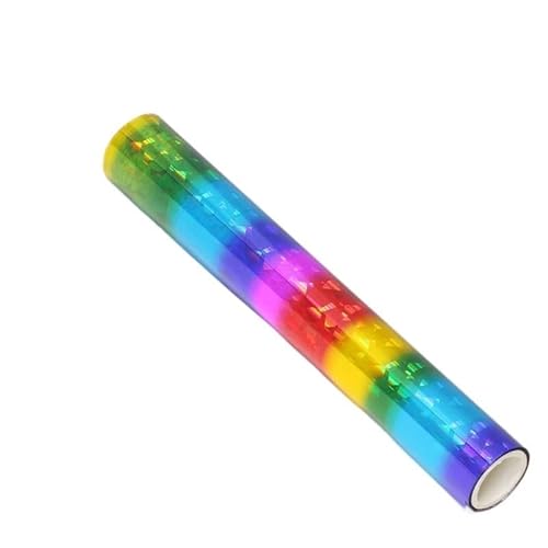 CYMMIYT Heißprägefolie 3 Meter x 1 Rolle, weiße Farbe, wärmeaktivierte Folie, Heißfolienrollen, Heißprägefolienpapier, holografische Wärmeübertragung, DIY-Handwerk(Rainbow Diamond) von CYMMIYT