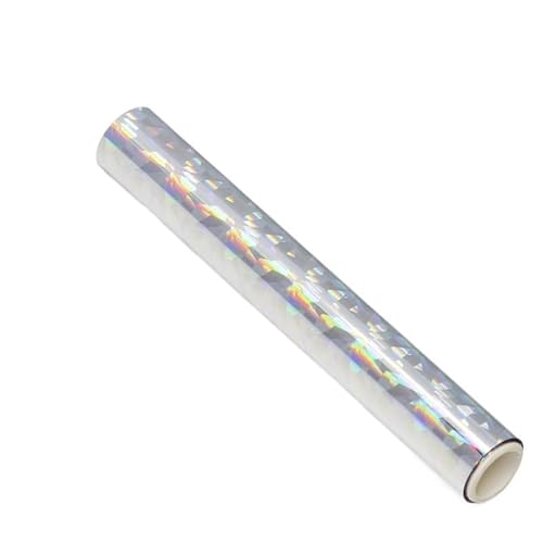 CYMMIYT Heißprägefolie 3 Meter x 1 Rolle, weiße Farbe, wärmeaktivierte Folie, Heißfolienrollen, Heißprägefolienpapier, holografische Wärmeübertragung, DIY-Handwerk(Silver Diamond) von CYMMIYT