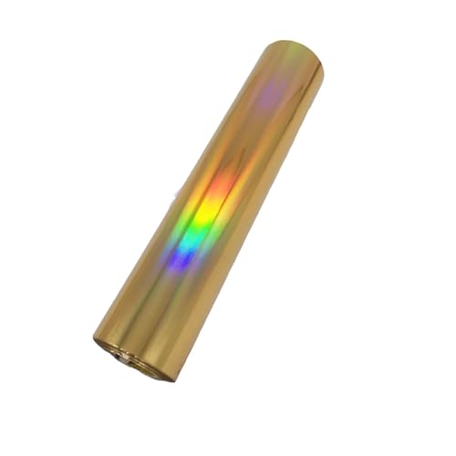 CYMMIYT Heißprägefolie 80 m/Rolle, goldfarben, silberfarben, holografische Heißfolienprägepapierrollen for Wärmeübertragung auf DIY-Stoffband, Leder, Kunststoff, Geschenkbox(Laser Gold) von CYMMIYT