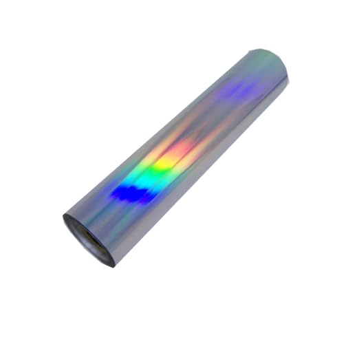 CYMMIYT Heißprägefolie 80 m/Rolle, goldfarben, silberfarben, holografische Heißfolienprägepapierrollen for Wärmeübertragung auf DIY-Stoffband, Leder, Kunststoff, Geschenkbox(Laser Silver) von CYMMIYT