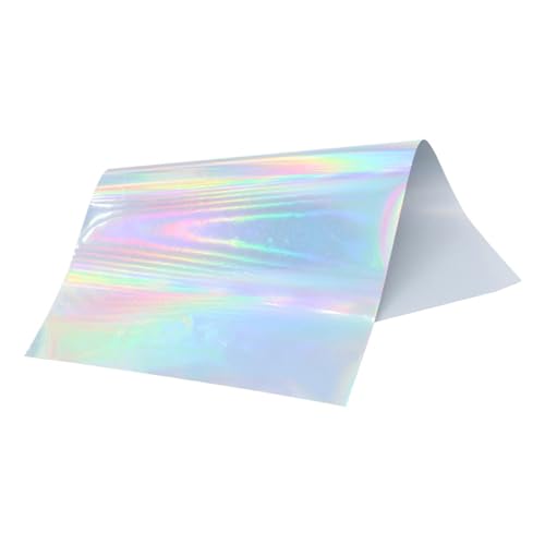 CYMMIYT Heißprägefolie Hellgoldene Heißprägefolie, Papier, holografische Transfer-Laminierfolie for Kunsthandwerk, Weihnachtskarte(Laser Silver 50pcs) von CYMMIYT