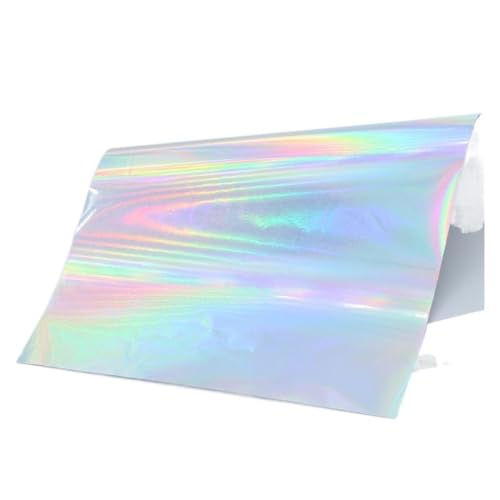 CYMMIYT Heißprägefolie Wärmefolie Laser Gold Heißprägefolie Papier Holografische Transferlaminierungsfolie Holografisches Laminat Kunsthandwerk Kartenfarbe(Laser Silver 50pcs) von CYMMIYT