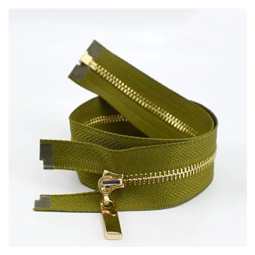 CYMMIYT Reißverschluss 3Pcs 3# Metall Reißverschlüsse 40/50/60/70cm Offene Auto Lock Zipper for Taschen Tasche Kleidung Zip Reparatur Kit DIY Nähen Zubehör universal(AP392-GreenGold,70CM_NO3-3PCS) von CYMMIYT