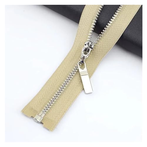 CYMMIYT Reißverschluss 3Pcs 3# Metall Reißverschlüsse 40/50/60/70cm Offene Auto Lock Zipper for Taschen Tasche Kleidung Zip Reparatur Kit DIY Nähen Zubehör universal(AP392-KhakiSilver,50CM_NO3-3PCS) von CYMMIYT