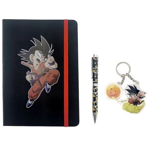 CYPBRANDS Unisex Kinder Dragon Ball Set Tagebuch, Kugelschreiber und Schlüsselanhänger Schreibwaren Sets Estandar von CYPBRANDS