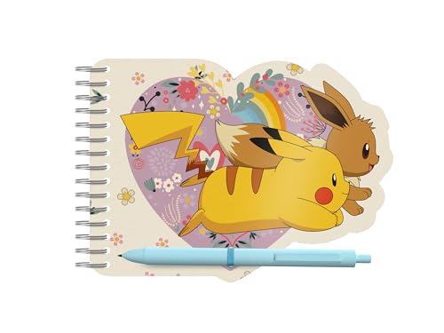 CyP Brands Pokémon, Notizbuch mit Kugelschreiber, Schreibwaren, Notizblock, Blumen-Kollektion, cremefarben, offizielles Produkt von CYPBRANDS