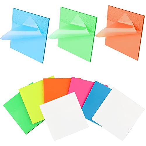 350 Blätter Bunte Transparente Haftnotizen Set 6 Farbe Durchsichtige Farbige Sticky Notes Selbstklebende Wasserfest Kennzeichnung Papier Notizzettel 7.5 x 7.5cm für Bürodokumenten Bücher Notizbücher von CYUaoao