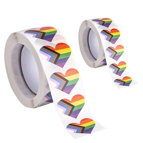 CYUaoao LGBT Sticker 1000 Stück Pride Sticker Regenbogen Aufkleber Herz Aufkleber Bunt Gay Pride Aufkleber für Party, Rave-Party, Feiern von CYUaoao