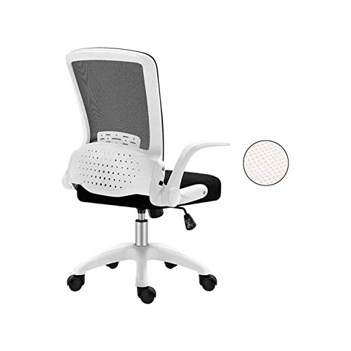 CYYHGD Arbeitsstuhl für Zuhause, ergonomischer Bürostuhl, Netzstoff, drehbar, Computer-Arbeitsstuhl, mittlere Rückenlehne mit hochklappbaren Armlehnen von CYYHGD