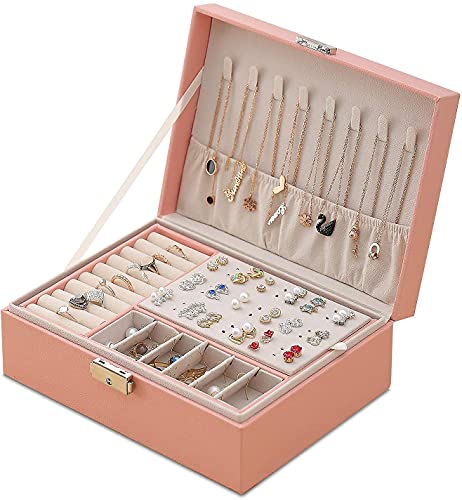 CYYHGD Aufbewahrungsbox Schmuckschatulle Damen Schmuckschatulle PU-Leder Schmuckschatulle Verwendet für Ohrringe Ringe Armbänder Schmuckschatullen Brillen Aufbewahrungsbox von CYYHGD