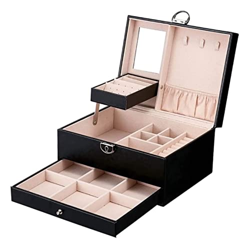 CYYHGD Aufbewahrungsbox Schmuckschatulle Schmuck-Organizer Schmuckschatulle Verschließbare Schmuckschatulle Organizer Mit Verspiegelten Schubladen Schmuckaufbewahrungskoffer Ohrringe R von CYYHGD