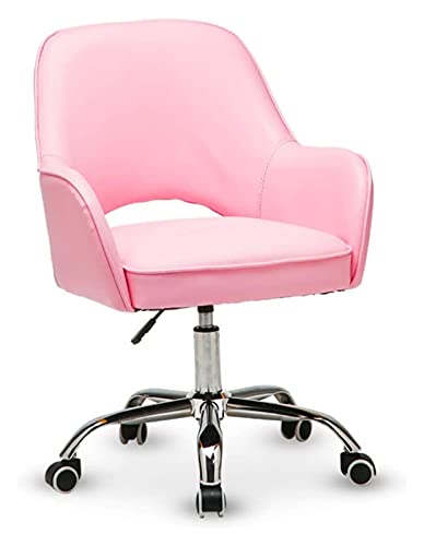 CYYHGD Bürostuhl, Sitz aus Samtstoff, Drehbarer Computerstuhl, Bürostuhl, verstellbare mittlere Rückenlehne, Tisch und Stuhl, ergonomischer Gaming-Stuhl (Farbe: Pink), benötigt bequemen von CYYHGD