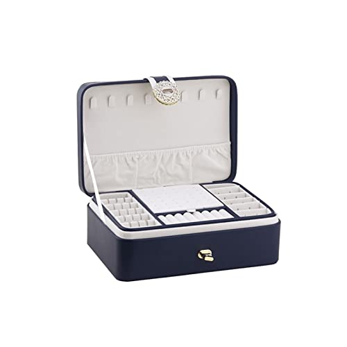 CYYHGD Geschenkbox Schmuck 9,25 Zoll Schmuckschatulle Aufbewahrungsbox Doppelschichtige Schmuckschatulle Kann Ringe, Armbänder, Halsketten, Ohrringe und Uhren aufbewahren Tragbare Schm von CYYHGD