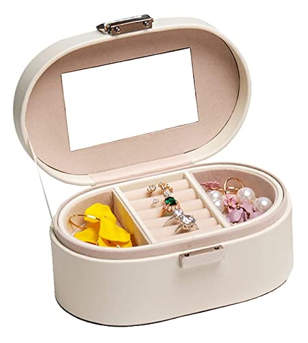 CYYHGD Schmuckschatulle, tragbare Schmuckschatulle, Organizer, Reise-Schmuckschatulle, Leder, Schmuckring-Organizer, Etui, Aufbewahrungsbox, Mädchen/Frauen, Schmuck-Organizer von CYYHGD