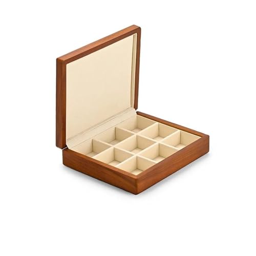 CYYHGD Schmuckschatulle-Organizer, Retro-Schmuckschatulle aus Holz, Ring-Displayhalter mit Mikrofaser-Schmuckschatulle, Ständer für Schmuck-Organizer, Verpackungsbox, Ohrring-Aufbewahr von CYYHGD