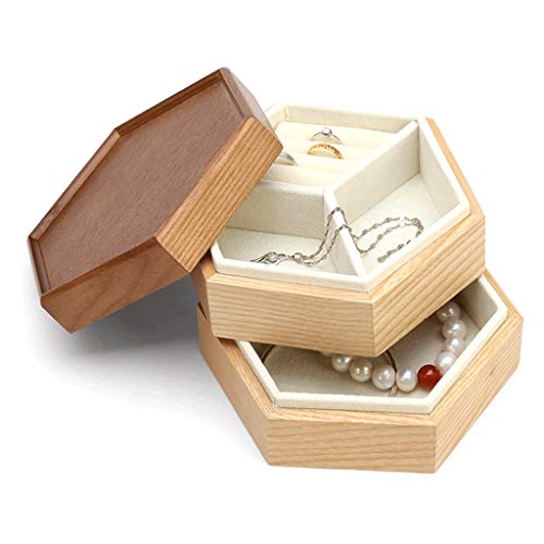 CYYHGD Schmuckschatulle aus Holz, einfache Schmuckschatulle, mehrschichtig, große Kapazität, Schmuckschatulle, Aufbewahrungsbox für Armbänder, Halsketten und Ringe von CYYHGD