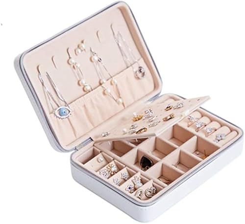 CYYHGD Schmuckschatulle im koreanischen Stil, Organizer, Aufbewahrungsbox aus Leder, multifunktionale Halsketten-, Ohrring- und Ringbox für Schmuck, Schmuck-Organizer-Box von CYYHGD