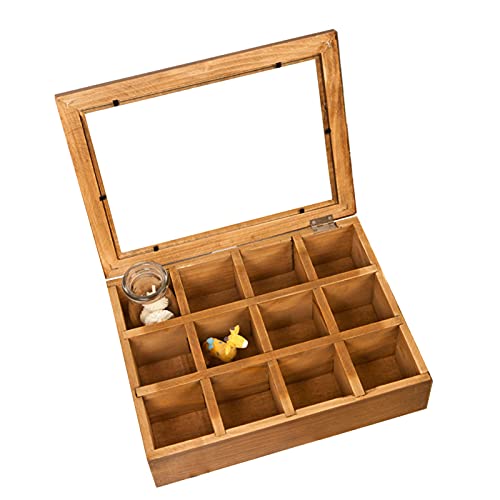 CYYHGD Schmuckschatulle mit 12 Fächern, transparente Aufbewahrungsbox für Schmuck, Geschenkbox für Ringe, Ständer, Aufbewahrungsbox für Schmuck, Schmucktablett, Ring-Organizer, Schmuck von CYYHGD