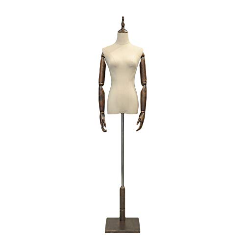 Schaufensterpuppe, weibliches Dummy-Modell, Puppen, Torso, Körper, Büsten, Schneiderpuppe, Schaufenster, Kleidung, Schmuckdisplay, höhenverstellbar (Braun M) (Braun M) von CYYHGD