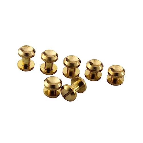 CYZXLLY Niet, 10 Stück Massive Messing-Bindenieten mit konkavem Kopf for Fotoalbum, Lederhandwerk, Nieten, Gürtel, Geldbörsenverschlüsse(Gold-10mm X 4mm(h)) von CYZXLLY