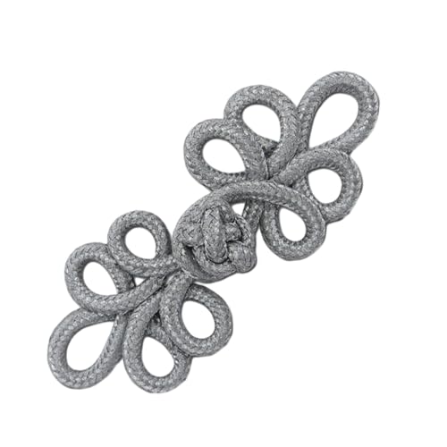 Knöpfe Knoten,handgenähte Knöpfe, Chinesische Knotenknöpfe for Aufnähen von Verschlussverschlüssen for traditionelle Cheongsam-Schals, Strickjacken, Pullover, Kostüme, Dekorationen, Schuhe.(Silver) von CYZXLLY