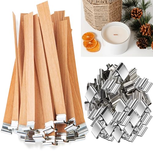 CZ Store®- Kerzendochte X30 |+30 Eisenständer| holzdochte für Kerzen 13 cm- holzdocht Kerze Natürliche Umweltfreundliche Langlebig/geruchlos - Mit PDF-Anleitung zur Kerzenherstellung von CZ Store