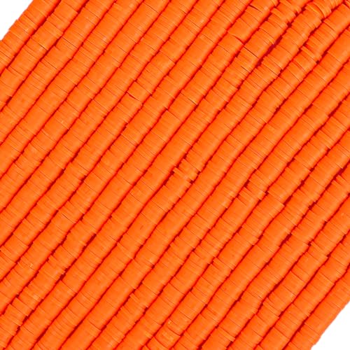 20 Stränge Orange Ton Perlen Kit für Armband Herstellung 6 mm Polymer Clay Heishi Perlen Disc Runde Flache Perlen Kit für Surfer Armbänder Halskette Making Kit von CZWZ